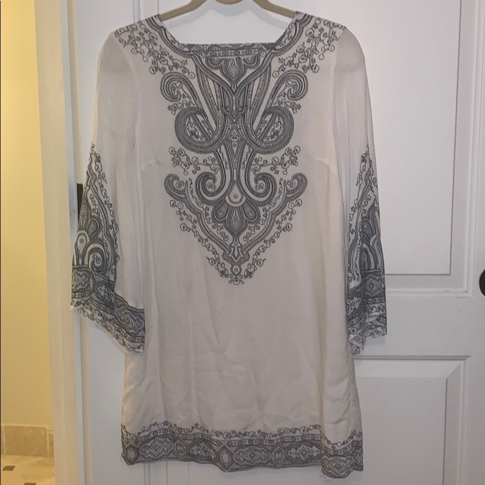 White long bell sleeve urban outfitters dress